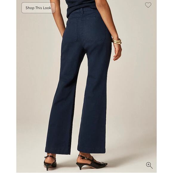J. Crew Charley kickout cropped pant in chino Navy NWT size 24 - Picture 3 of 12